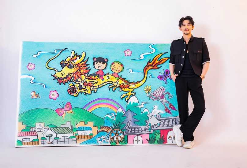 熱愛繪畫的汪東城成功邀請櫻桃子老師到台北一起作畫，畫作承載著兩人的回憶，是他的無價之寶。（圖／莊立人攝）