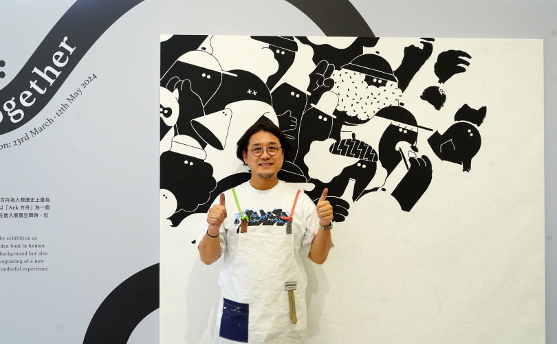 日本當代藝術家EMU為台灣展覽特別進行現地創作。