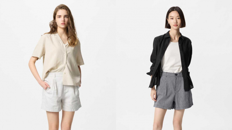 UNIQLO棉麻短褲(條紋)/790元(圖/品牌提供)