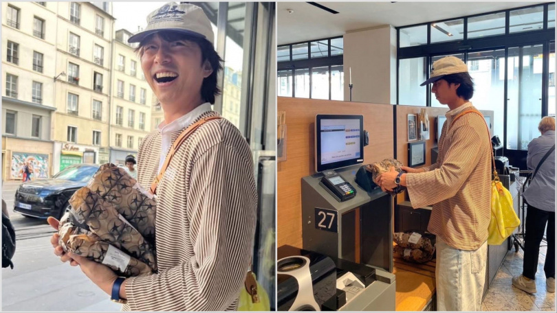 孔劉在巴黎超市開心自助結帳，燦笑畫面融化粉絲。（圖／取自gongyoo_official ig）