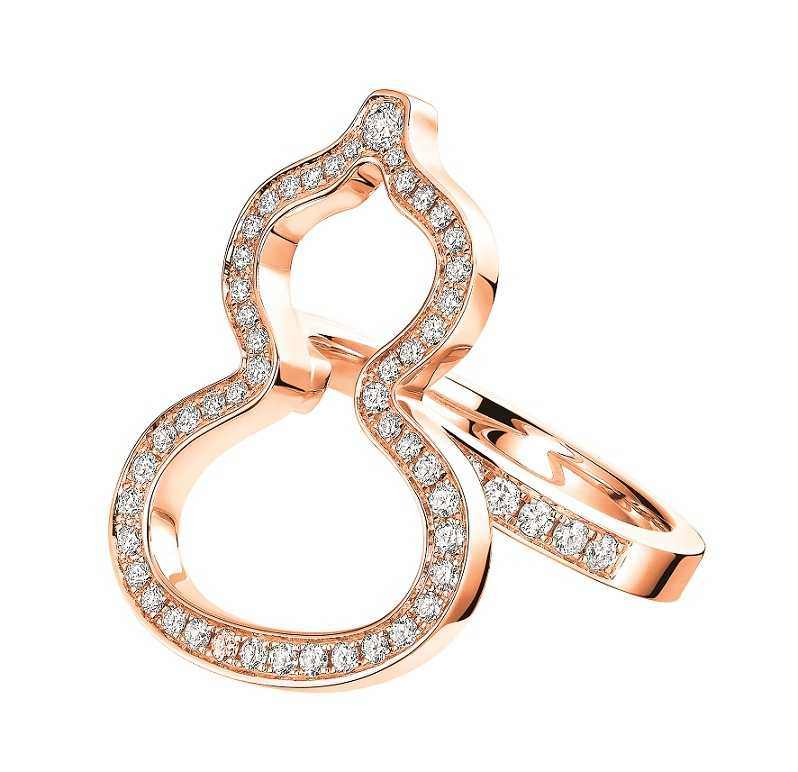Qeelin Wulu 18K玫瑰金鑽石戒指／201,000元（圖／品牌提供）