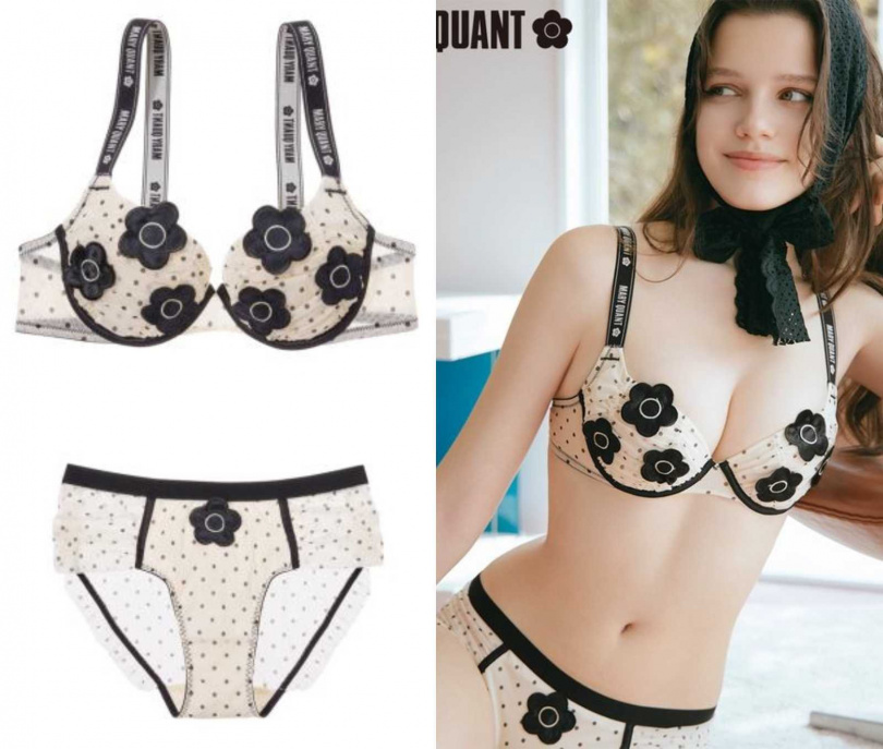 PEACH JOHN x MARY QUANT「Daisy 點點內衣」／1,390元，「Daisy 點點系列內褲」／590 元（圖／品牌提供）