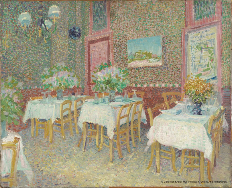 《餐廳內》（梵谷, 1887）。