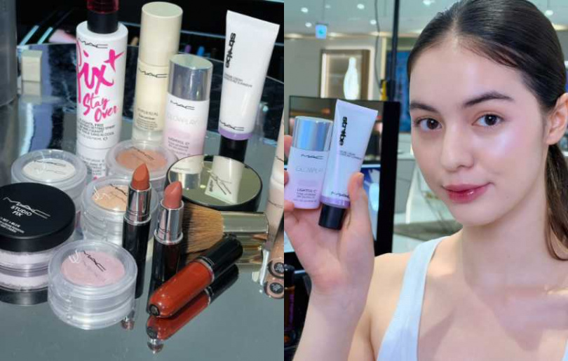 M.A.C 超漾光高防曬妝前乳 30ml/1,800元、超柔光打亮液 15ml/1,400元(圖/廖怡婷 攝)