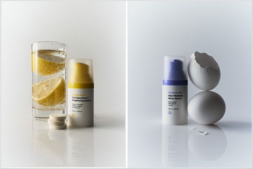 nomel 早C推薦活力 C 亮白精華/1,450元、nomel 0.5%A 醇 晚安修護精華/1,450元（圖／品牌提供）
