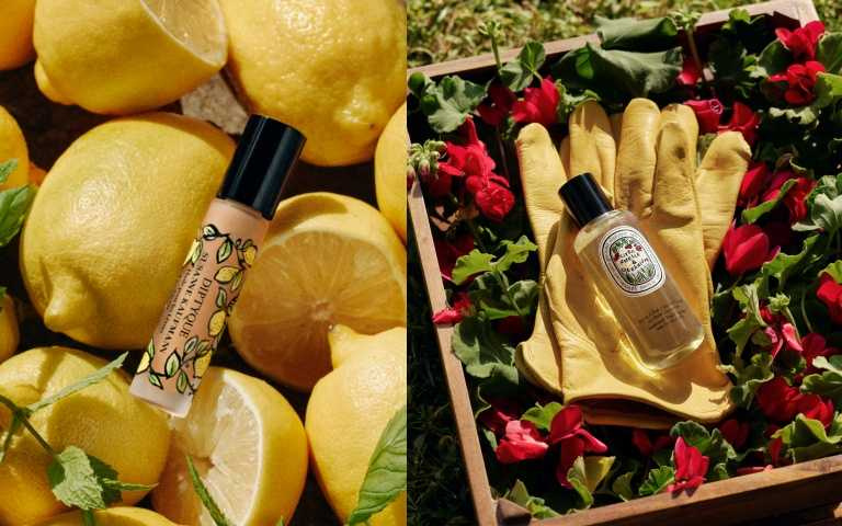 含檸檬草與薄荷清新香氣,一擦唇部就像喝了香氛冰茶。Diptyque × Susanne Kaufmann 香氛唇油5ml/1,400元;天竺葵、檸檬草與橙花香氣,帶驅蚊效果的夏日神器。Diptyque 夏日戶外身體噴霧100ml/1,900元。(圖/品牌提供)