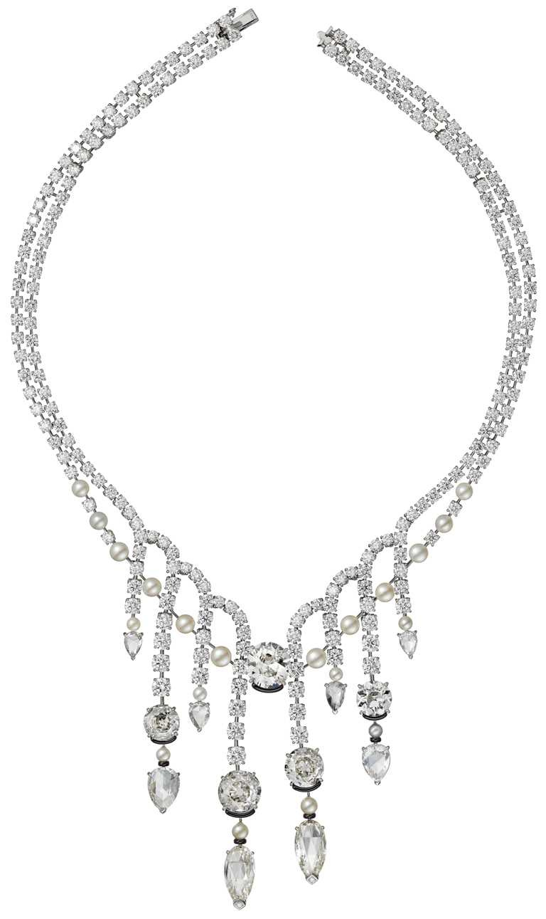 Cartier「EVANESCENCE」鑽石與珍珠項鍊╱43,000,000元。（圖╱Cartier提供）