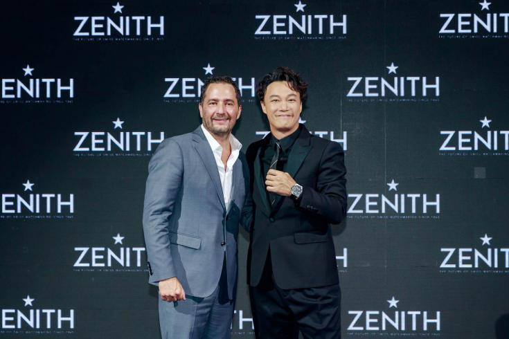 ZENITH真力時全球首席執行官Julien Tornare（左）與品牌全球代言人陳奕迅。（圖／ZENITH提供）
