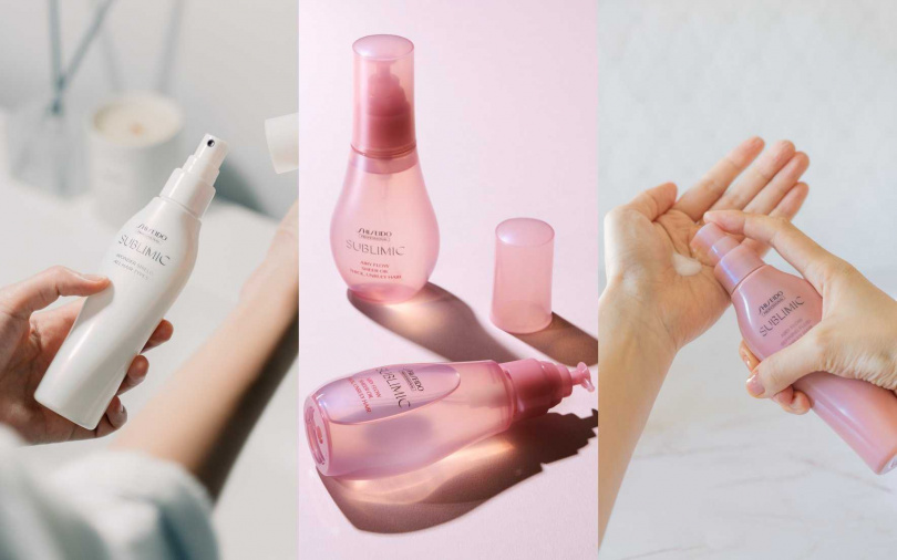 資生堂專業美髮全效完美防護精露125ml／1,800元、輕縈絲光潤澤油100ml／1,400元、輕縈柔潤豐澤乳125ml／1,200元（圖／品牌提供）