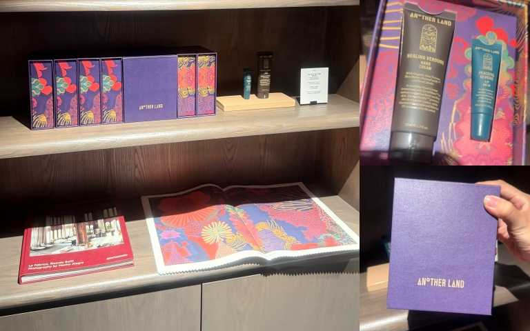 圖說:芬蘭藝術家Kustaa Saksi 為ANOTHER LAND 悠遊心境 旅行組設計外盒(白日夢 護唇膏10mL x1、掌握朝氣 手護霜50mL x1)/970元