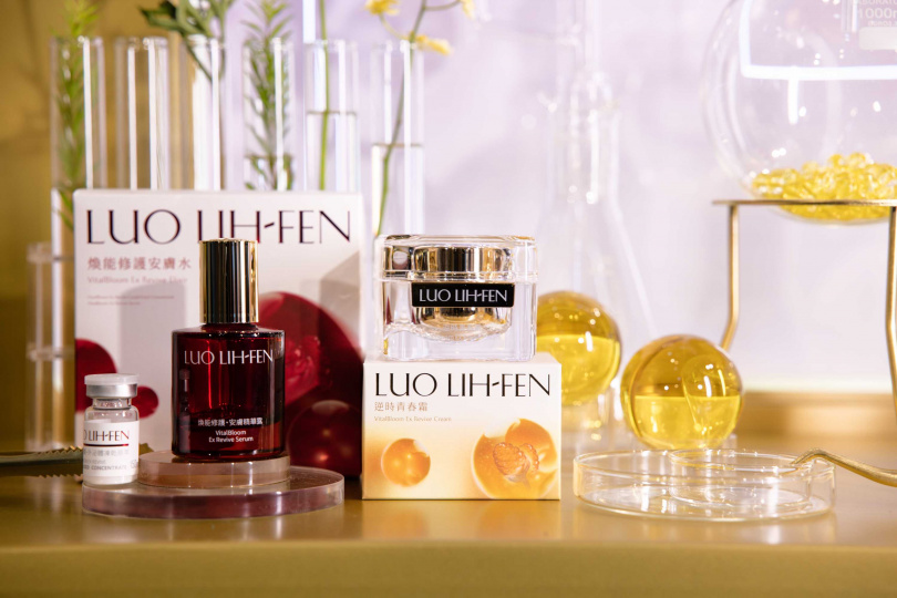 LUO LIH FEN煥能修護安膚水 100ml / 2,380元、LUO LIH FEN逆時青春霜 50ml / 2,380元。(圖/品牌提供)