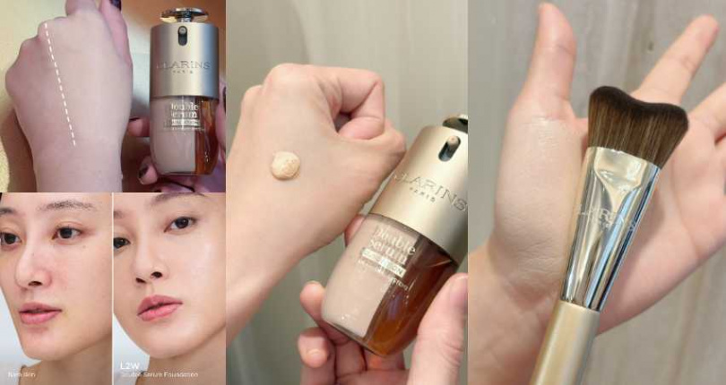 精華底妝限時回饋組 限定組合：黃金雙萃精華粉底液 30ml+拉提粉底刷組合價格／3,800 元（圖／品牌提供、廖怡婷 攝）
