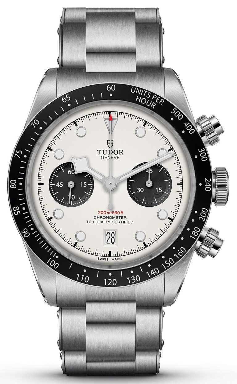 TUDOR「Black Bay Chrono」碧灣計時型腕錶，41mm，316L不鏽鋼錶殼，帝舵表原廠機芯╱165,000元。（圖╱TUDOR提供）