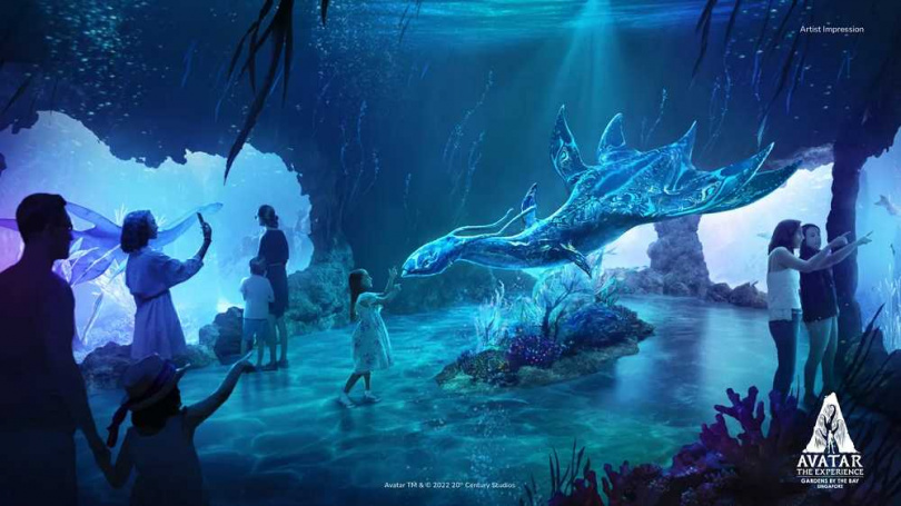 有機會搶先一睹即將上映的《阿凡達：水之道》中奇幻海洋生物 Ilu 的藝術雕塑。