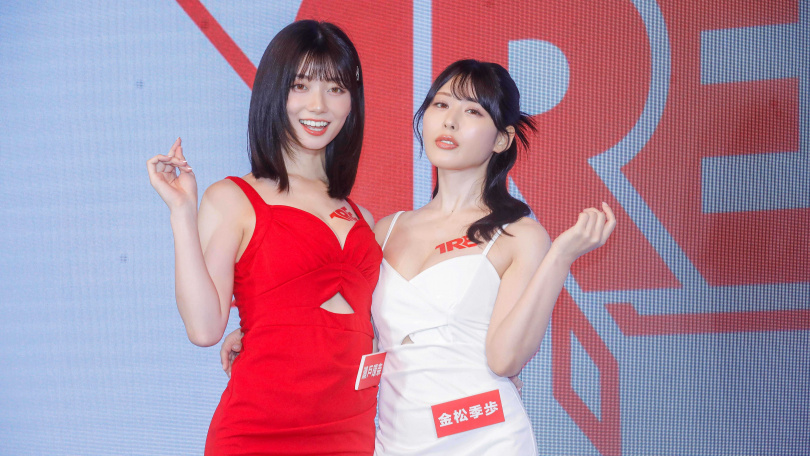 金松季歩和瀨戶環奈分別學了中文向媒體鏡頭打招呼。（圖／趙文彬攝）
