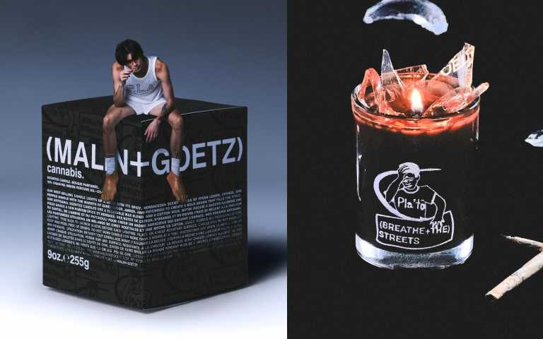 香氣多層次而獨特：佛手柑與胡椒帶來辛辣清新，木蘭花柔和綻放，最後由檀香、雪松與琥珀收尾，形成微醺感的愉悅氛圍。點燃它，彷彿在街頭自由呼吸。MALIN+GOETZ × Plateau Studio 大麻草香氛蠟燭 255g / 2,350元（圖／品牌提供）