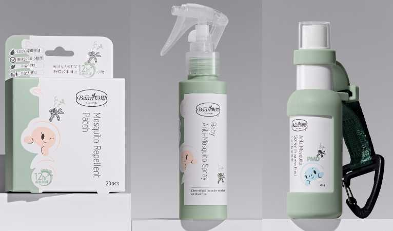 貝恩 嬰兒防蚊噴液 80ml/250元、嬰兒防蚊貼片 20片裝/250元、PMD防蚊噴液 80ml/480元(圖/品牌提供)