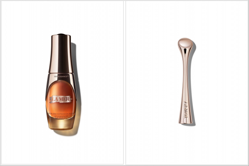 LA MER創世紀原晶逆時抗皺安瓶還搭配的全新「抗皺權杖」按摩工具。（圖／品牌提供）