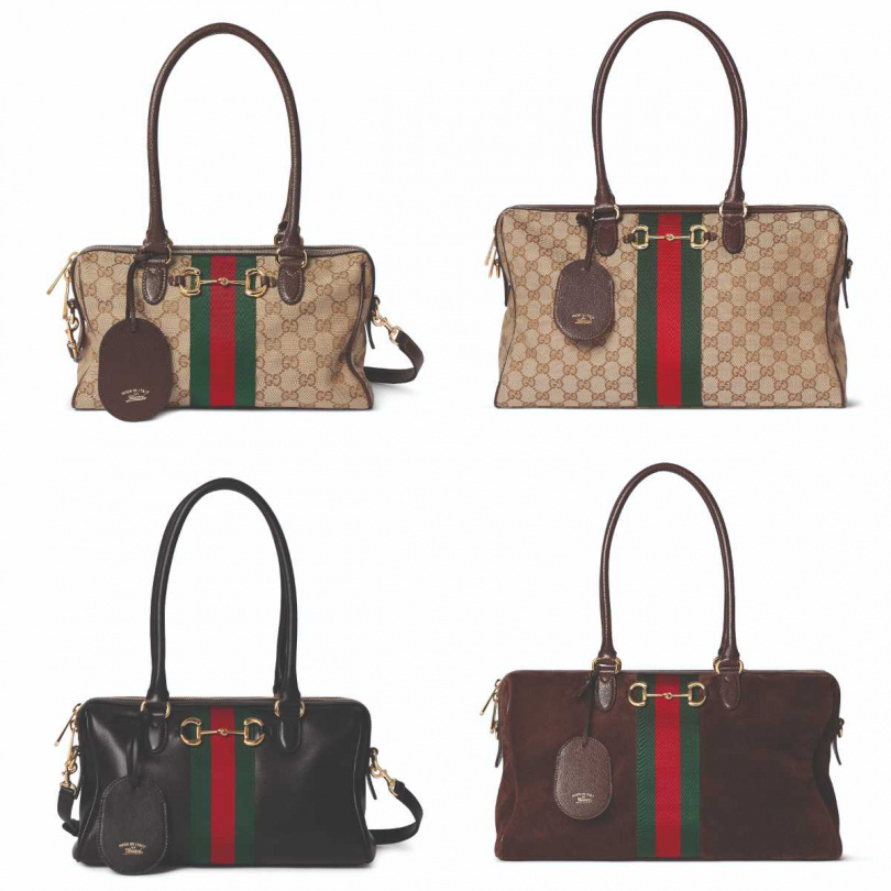Borsetto GG帆布(小型)／89,200元，GG帆布(中型)／105,800元，黑色皮革(小型)／105,800元，深棕色麂皮(中型)／118,300元（圖／品牌提供）