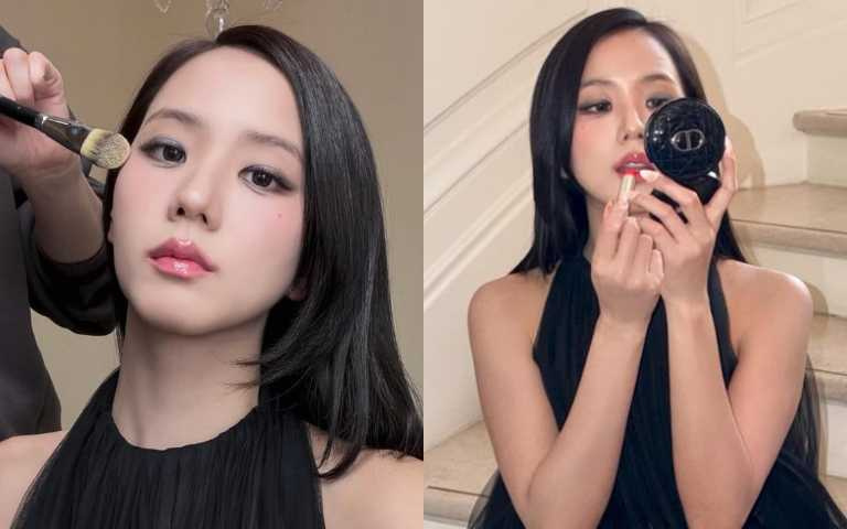 迪奧 癮誘粉漾潤唇膏 #056 葡萄柚粉色/1,550元、迪奧粉漾水光潤唇釉 #001 經典粉/1,400元(圖/取自 sooyaaa__ IG)