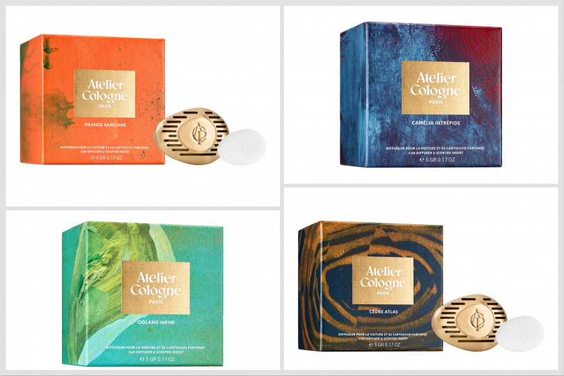 Atelier Cologne 車用擴香香氛套組5g / 3,000元；補充裝5g / 1,220元。（圖／品牌提供）