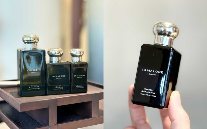 Jo Malone London絲柏與葡萄藤芳醇香水30ml／4,000元、50ml／5,750元、100ml／7,950元（圖／吳雅鈴攝）