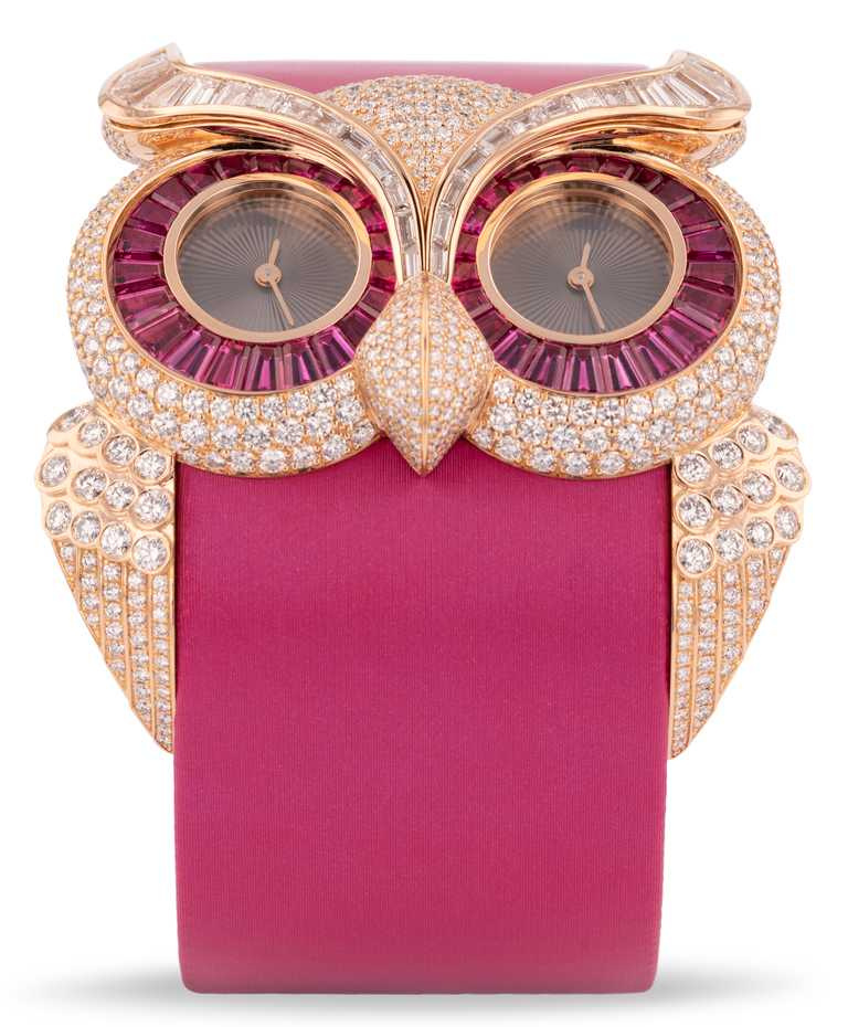 Chopard「Animal World動物世界」系列腕錶，貓頭鷹╱13,550,000元。（圖╱Chopard提供）