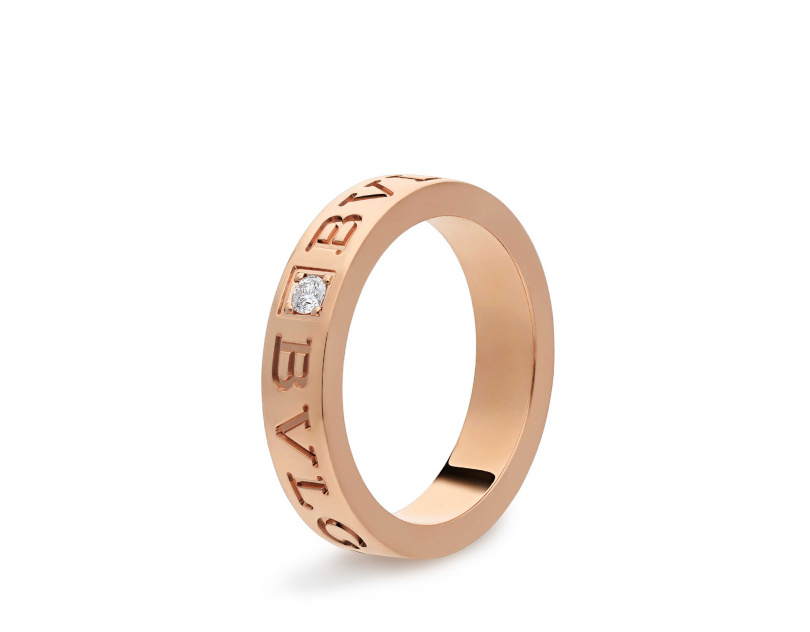 BVLGARI BVLGARI系列玫瑰金鑽石戒指／約65,700元（圖／品牌提供）
