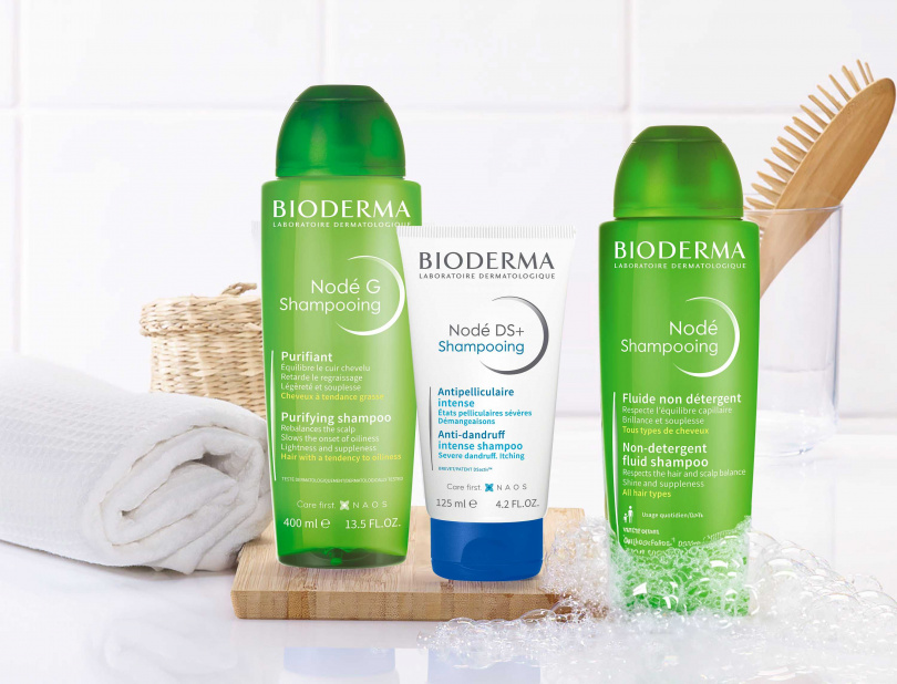 BIODERMA Nodé 頭皮賦活系列，暌違多年，正式抵台，同步引入該系列三大熱銷明星品：《Nodé頭皮賦活健康洗髮露》、《Nodé頭皮賦活控油洗髮精》與《Nodé頭皮舒緩抗屑洗髮乳》。 （圖／品牌提供）