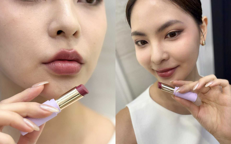 #09微醺桑果的粉紫色，也是IU示範的唇色，有預感會秒殺斷貨！（圖／吳雅鈴攝）