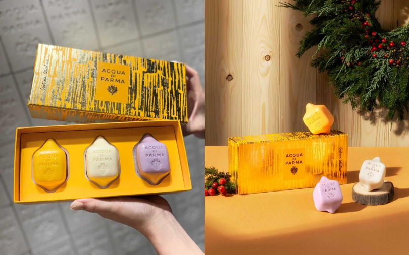 Acqua di Parma金色假期香氛皂禮盒80g x3／4,100元（圖／吳雅鈴攝、品牌提供）