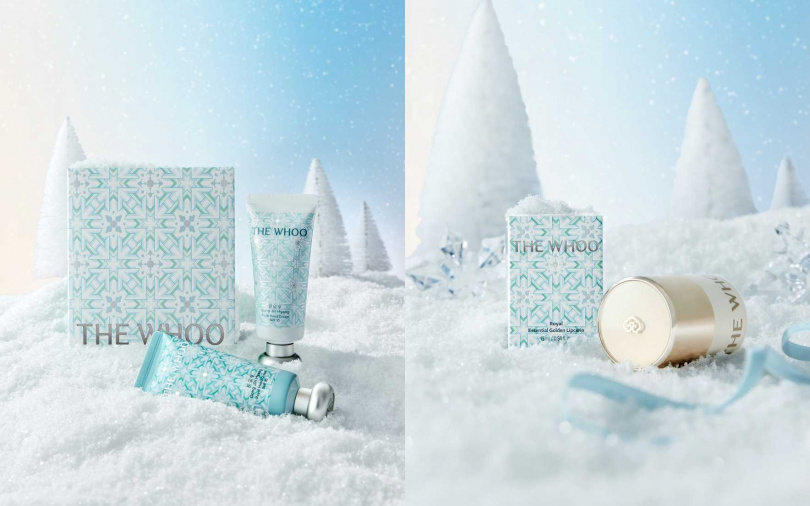 后潤澤護手霜雪漾禮盒／799元、純金修護唇萃雪漾限定組／999元（圖／品牌提供）