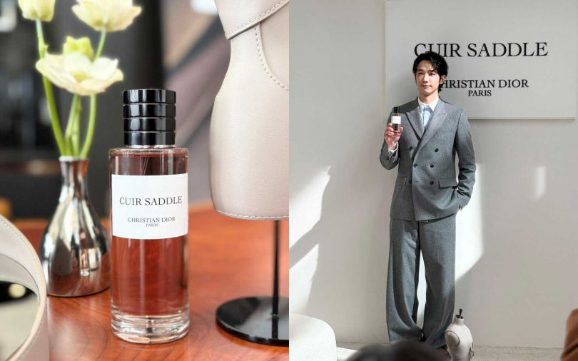 身為「2026迪奧香水大使」的劉以豪,分享自己近期最愛的香水就是它們新推出的「迪奧香氛世家皮革木語香氛」!(圖/吳雅鈴攝)
