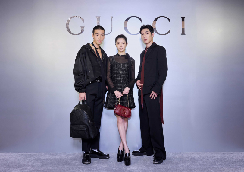 詹懷雲、詹子萱、牧森一同出席GUCCI GIFT系列活動。（圖／品牌提供）