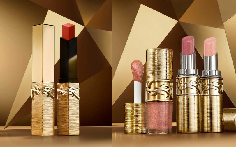 YSL奢華唇膏#1936／1,650元、情挑誘光蜜唇膏#21／1,650元、情挑誘光蜜唇膏#22／1,650元、情挑誘光嫩唇凍#12／1,650元（圖／品牌提供）