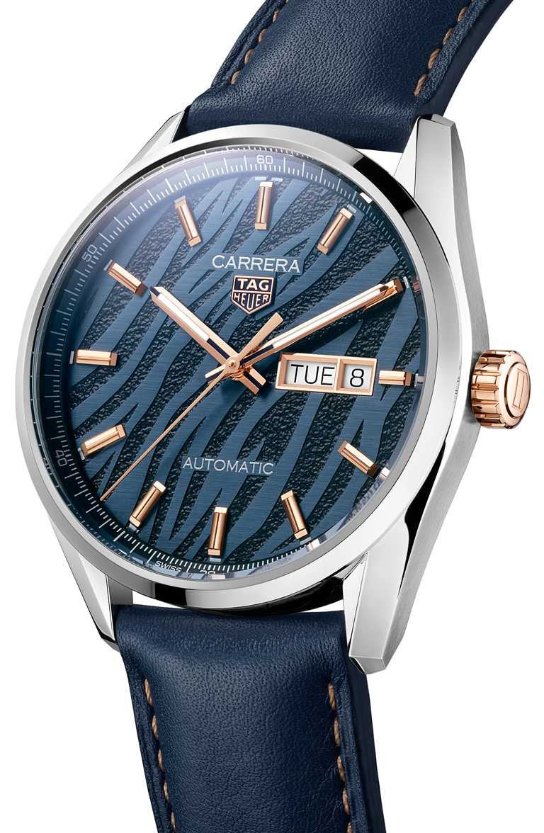 TAG Heuer「Carrera」虎年限量腕錶，41mm，精鋼錶殼，Calibre 5自動上鍊機芯，限量300只╱122,800元。（圖╱TAG Heuer提供）