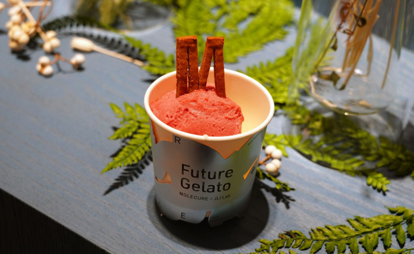 「Future Vegan Gelato未來冰淇淋」一份雙球，以有趣兼顧美味的形式讓大家以不同形式吃進保健品，每份140元。（圖／魏妤靜攝）