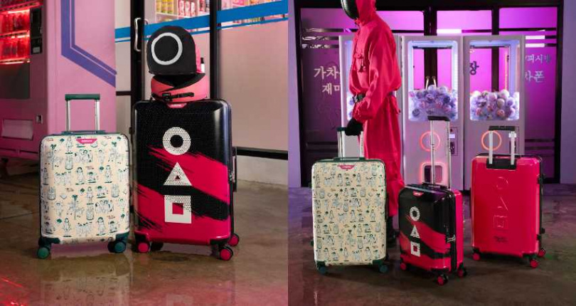 American Tourister x《魷魚遊戲》登機箱/4,680元,24吋行李箱/5,480元(圖/品牌提供)