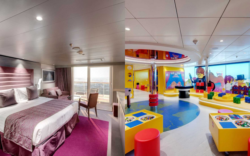 MSC榮耀號地中海遊艇會奢華套房、樂高海上樂園。（圖／品牌提供）