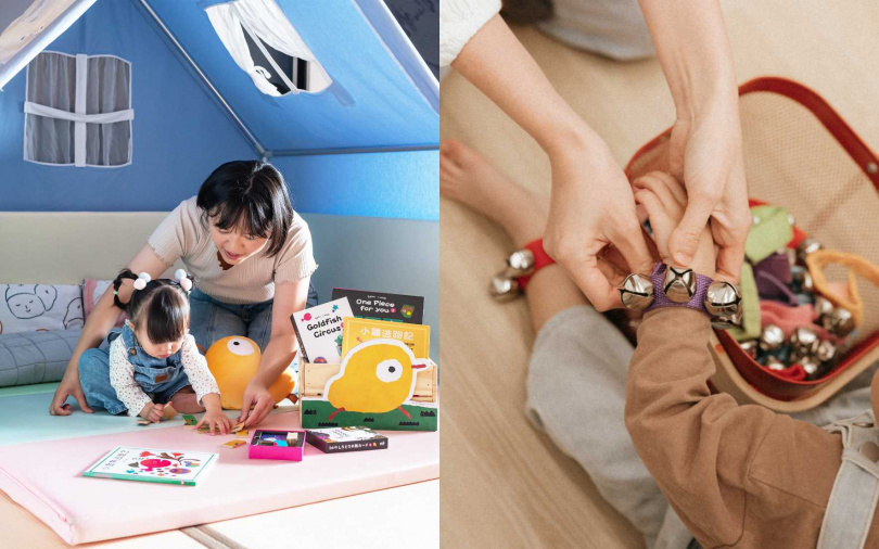 礁溪寒沐酒店推出繪本主題房,將客房打造為沉浸式繪本世界,房內備有精選繪本與互動益智玩具,構築出童趣的度假空間。(圖/礁溪寒沐酒店提供)