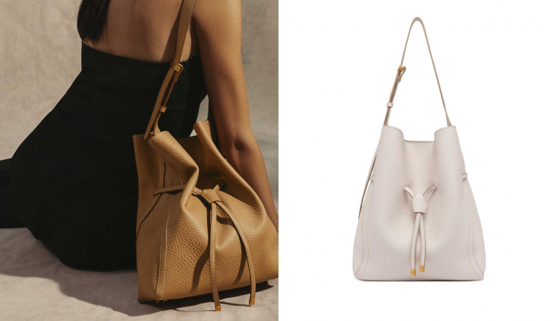 Gianni Chiarini Sienna大型皮革抽繩肩背包／18,800元（圖／品牌提供）