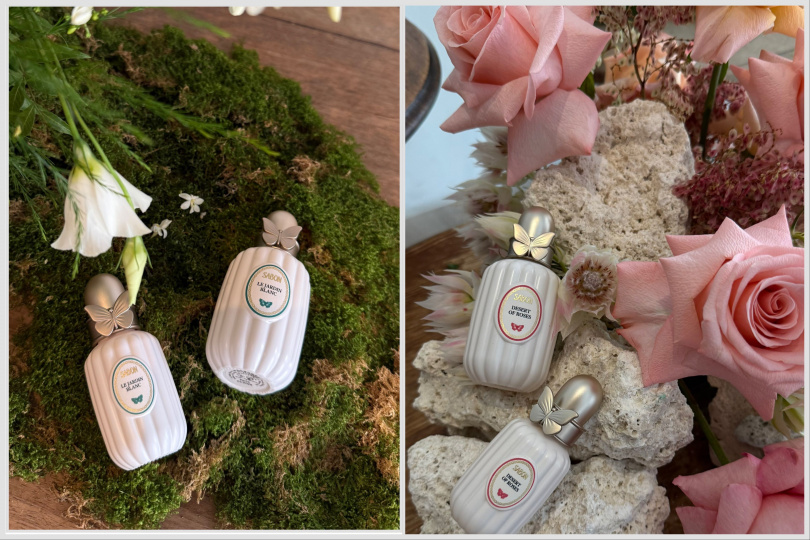 SABON蛻變之旅淡香精「初晨茉莉」、「曠野玫瑰」，各30ml／3,380元、50ml／4,680元。（圖／品牌提供）