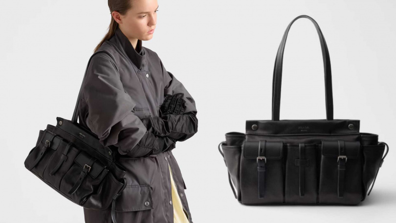 Prada Route 大號皮革手提袋/155,000元(圖/品牌提供)