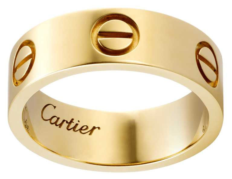 Cartier「LOVE」系列，黃K金戒指╱51,000元。（圖╱Cartier提供）