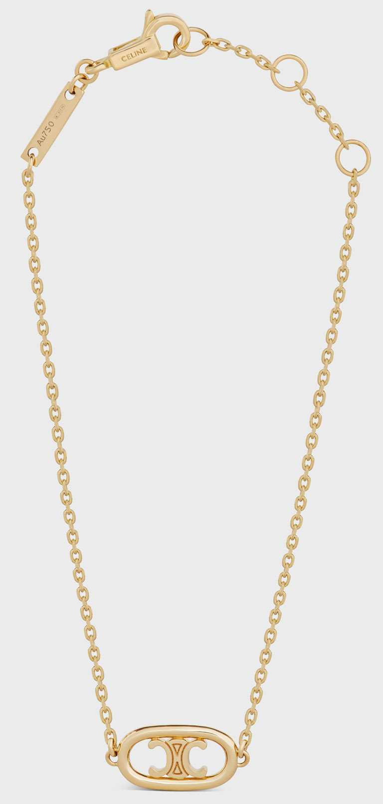 CELINE「Maillon Triomphe」系列高級珠寶，18K黃金手鍊╱價格店洽。（圖╱CELINE提供）