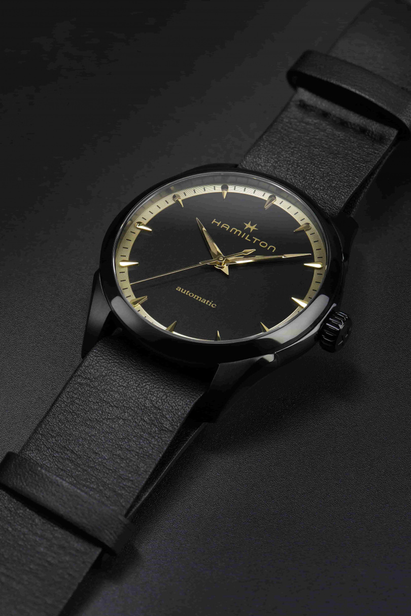漢米爾頓爵士系列自動上鍊腕錶／36毫米黑色PVD塗層精鋼／28,500元（圖／品牌提供）