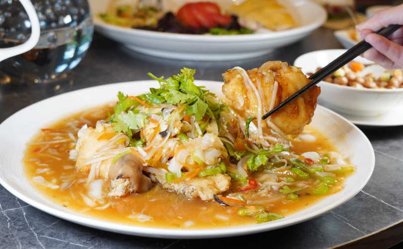 鮮脆爽口的「雪菜蝦球」也是點菜率最高的料理之一。（480元，圖／魏妤靜攝）