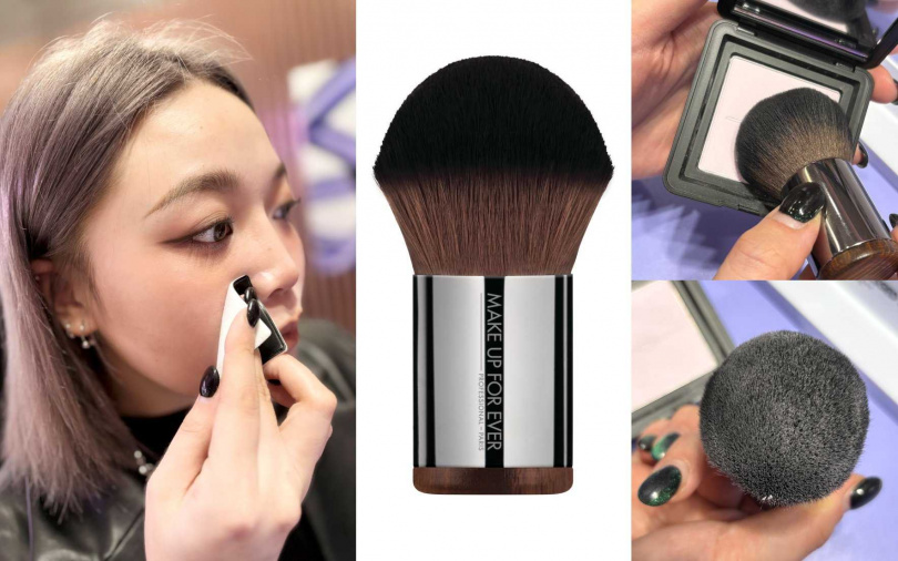 用粉撲上妝能緊實壓粉定妝效果更升級、用蜜粉刷上妝則可讓妝效更顯乾淨清透；聰明的女生就知道化妝包裡兩種化妝工具都要備起來。（圖／吳雅鈴攝、品牌提供）