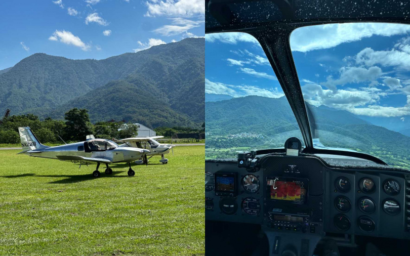 「Real Pingtung輕旅行」陸海空一次擁有,圖為超輕航機體驗。(圖/加七攝)