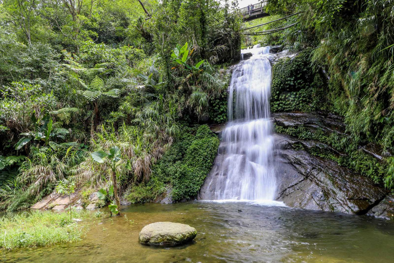 「心湖瀑布」是「圓潭自然生態園區」三大瀑布之一，景色優美動人。（圖／焦正德攝）